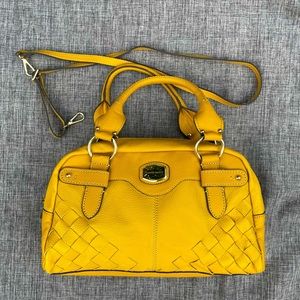 Franco Satro mustard color genuine leather bag